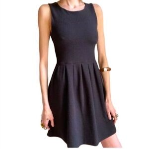 Anthropologie Ganni Noon and Night Black Textured Dress Sz S